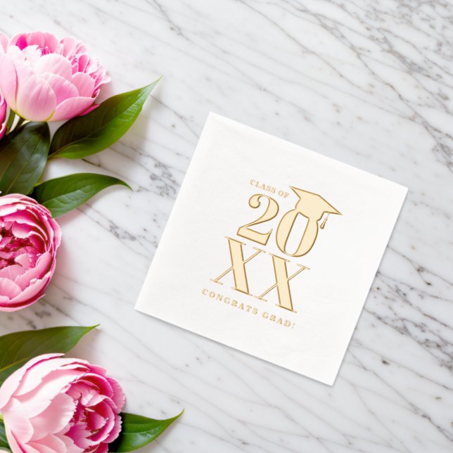 Modern Simple Graduation Year Foil Napkins (Insitu (Wedding))