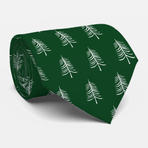 Modern Simple Green Christmas Tree Pattern Tie