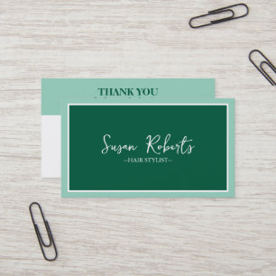 Modern Simple Green Elegant  Minimalist Loyalty  Business Card