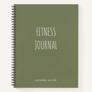 Modern Simple Green Gym Workout Health Fitness Notebook