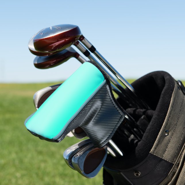Modern Simple green Turquoise Gradient Color Golf Head Cover (In Situ)