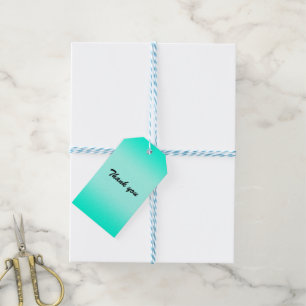 Modern Simple green Turquoise Gradient Colour Gift Tags