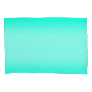 Modern Simple green Turquoise Gradient Colour Pillowcase