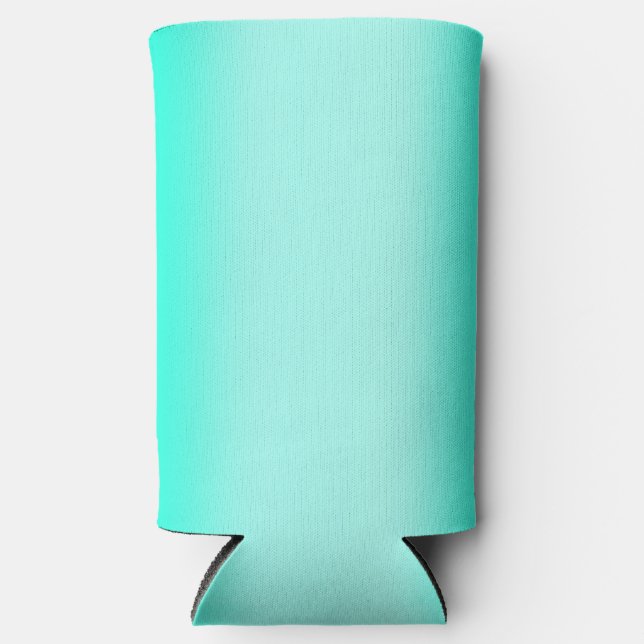Modern Simple green Turquoise Gradient Colour Seltzer Can Cooler (Front)