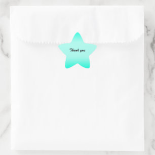 Modern Simple green Turquoise Gradient Colour Star Sticker
