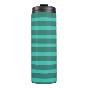 Modern Simple Green Two Tone Stripe line Geometric Thermal Tumbler