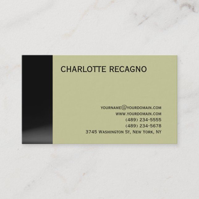 Modern Simple Grey Beige Minimal Business Card (Front)