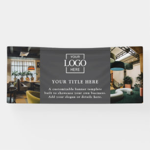 Modern Simple Grey Custom Business Logo & Photo Banner