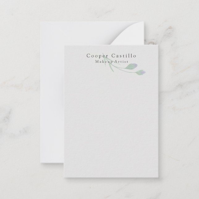 Modern Simple Grey Professional Minimalist Floral Card (Front)