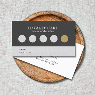 Modern Simple Grey Silver Salon Loyalty Card