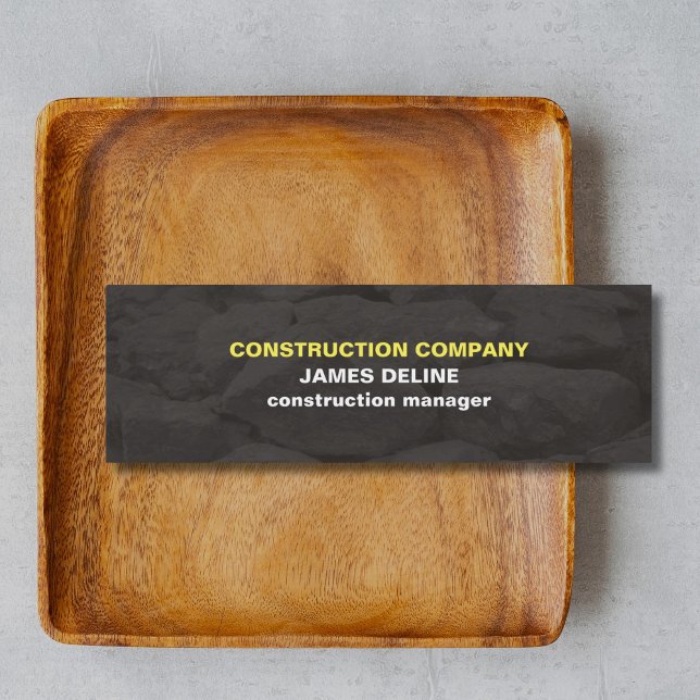 Modern Simple Grey Stones Construction Mini Business Card (Creator Uploaded)