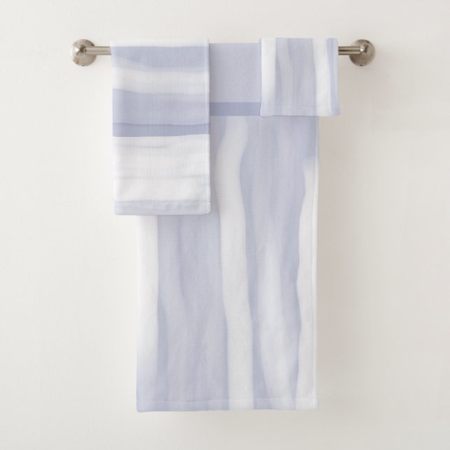 Modern Simple Grey Stripe Bath Towel Set (Insitu)