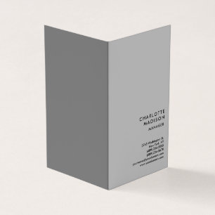 Modern Simple Grey Trendy Minimalist Plain Business Card