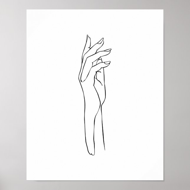  Modern Simple Hand Line Art Poster (Front)