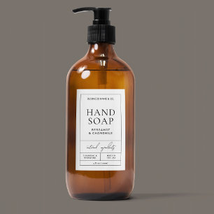 Modern Simple Hand Soap Body Wash Waterproof Label