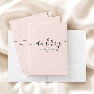 Modern Simple Handwriting Calligraphy Pocket Folder