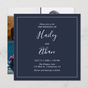 Modern Simple Handwriting Photo Wedding Invitation