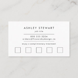 Modern Simple Handwritten Calligraphy Plain White Loyalty Card