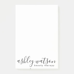 Modern Simple Handwritten Calligraphy Plain White Post-it Notes
