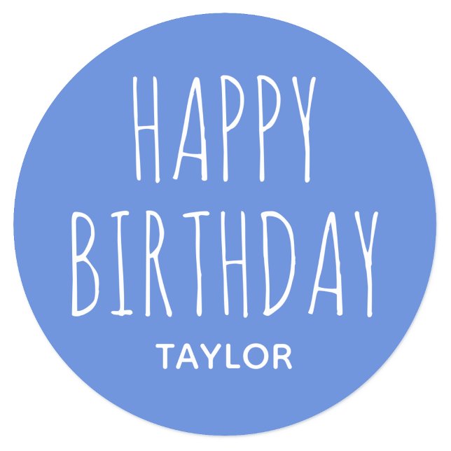 Modern Simple Happy Birthday Sticker Blue (Creator Uploaded)