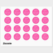 Modern Simple Happy Birthday Sticker Pink (Sheet)