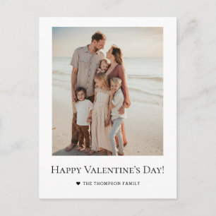 Modern simple happy Valentine’s Day family photo Postcard