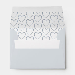 Modern Simple Heart Pattern Wedding RSVP Envelope