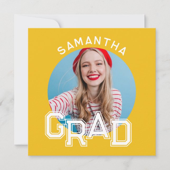 Modern Simple High School Grad Photo Graduation Invitation (Front)