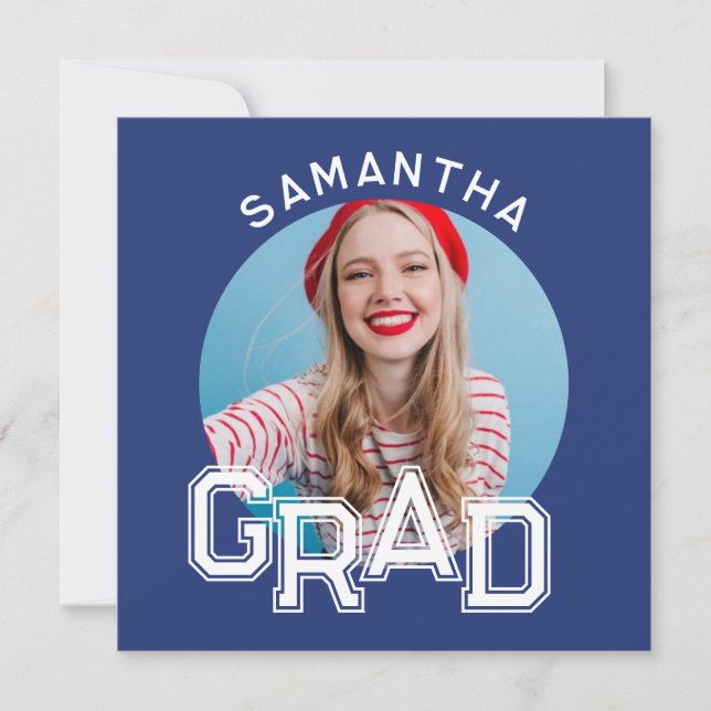 Modern Simple High School Grad Photo Graduation Invitation (Front)