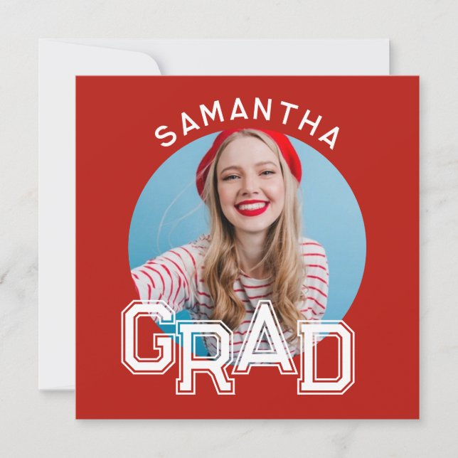 Modern Simple High School Grad Photo Graduation Invitation (Front)