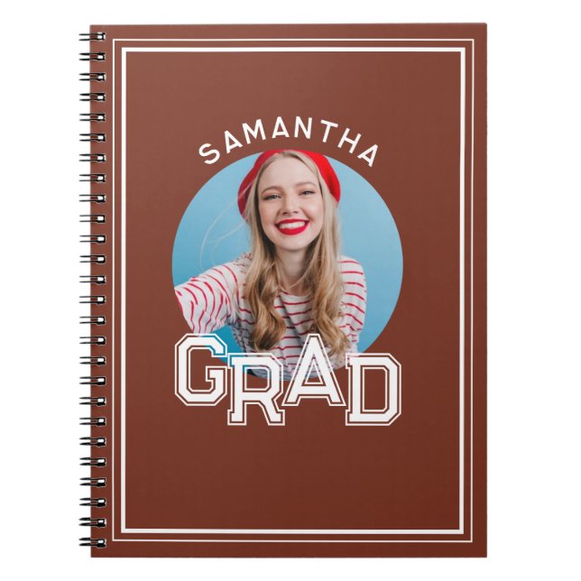 Modern Simple High School Grad Photo Graduation Notebook (Front)