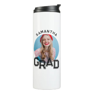 Modern Simple High School Grad Photo Graduation Thermal Tumbler