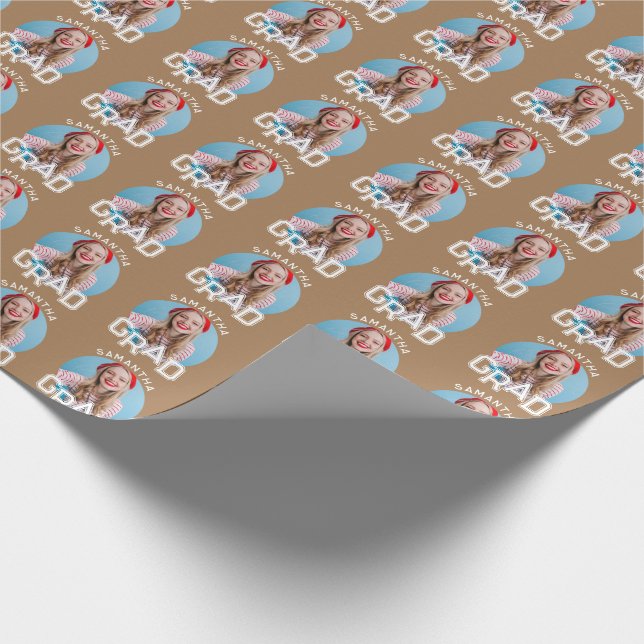 Modern Simple High School Grad Photo Graduation Wrapping Paper (Corner)