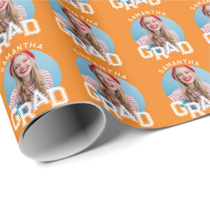 Modern Simple High School Grad Photo Graduation Wrapping Paper
