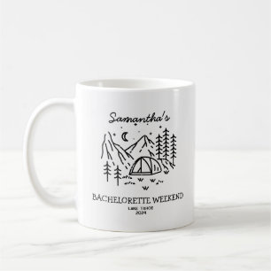 Modern Simple Hiking Camping Bachelorette Party Coffee Mug