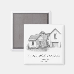 Modern Simple House Real Estate Gift Magnet