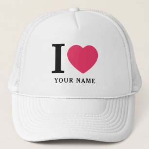 Modern Simple I Heart Name Bachelorette Party Trucker Hat