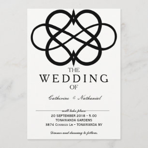 Modern Simple Infinity Heart Wedding Invitation