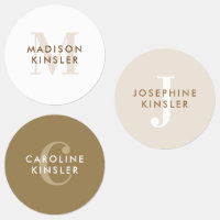 Modern Simple Initial Boho Waterproof Name Labels