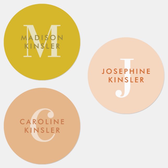 Modern Simple Initial Boho Waterproof Name Labels (Group)
