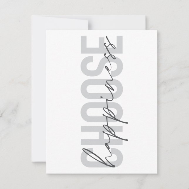 Modern, simple, inspirational "Choose Happiness" Card (Front)