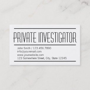 Modern Simple Investigator Business Card