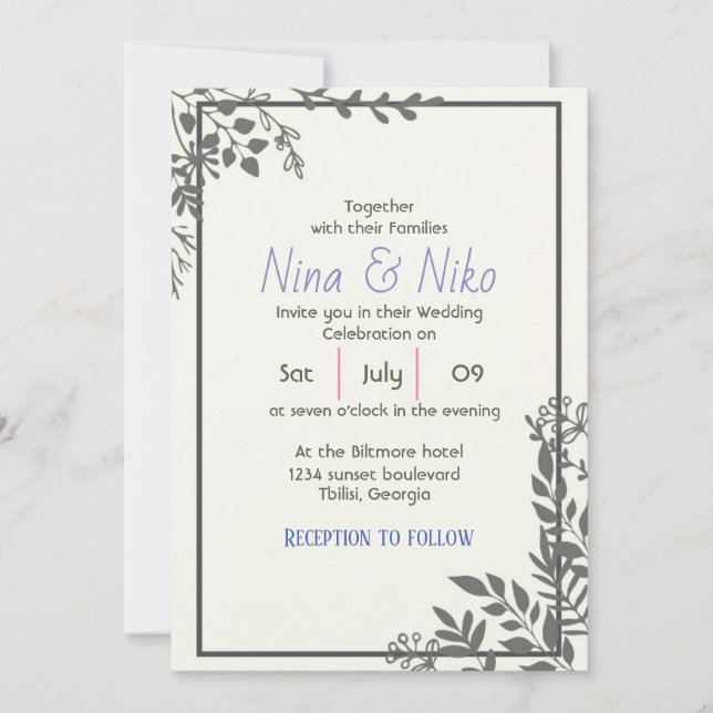 modern simple  Invitation (Front)