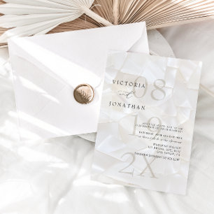 Modern Simple Ivory Wedding Invitation