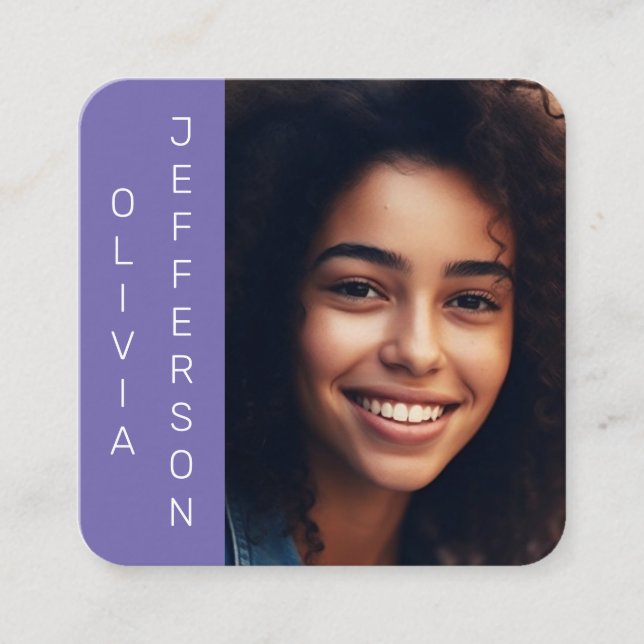 Modern Simple Jewellery Artisan Photo Square Business Card (Front)