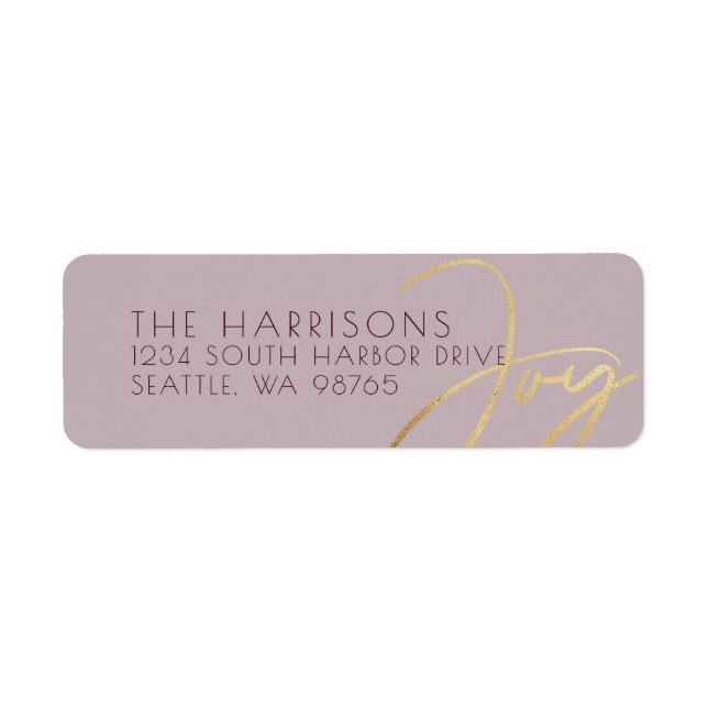 Modern Simple Joy Dusty Rose Return Address (Front)