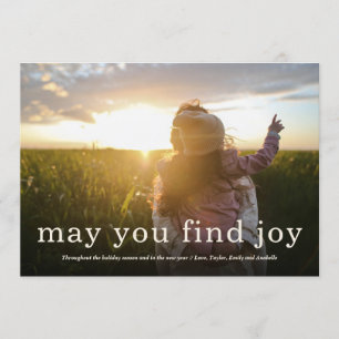 Modern Simple Joy // Holiday Full Photo Card