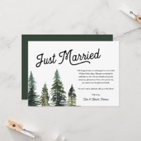 Modern Simple Just Married Elopement Announcement