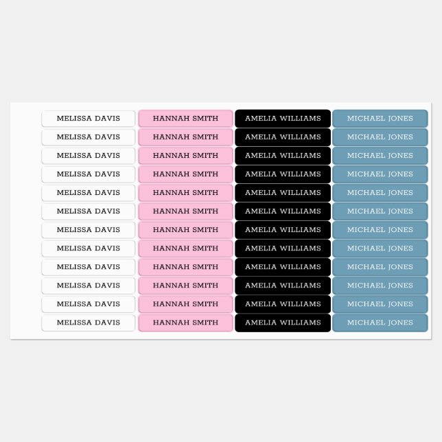 Modern Simple Kids Waterproof Name Labels (Sheet)