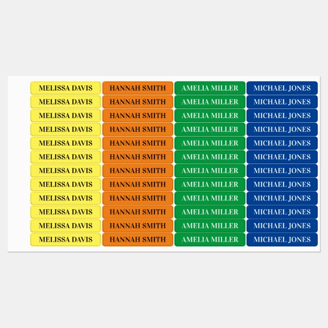 Modern Simple Kids Waterproof Name Labels (Sheet)